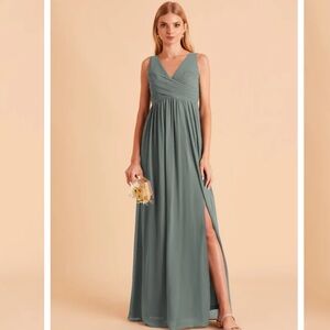 Birdy Grey Laurie Empire Dress- Chiffon Sea Glass- Small